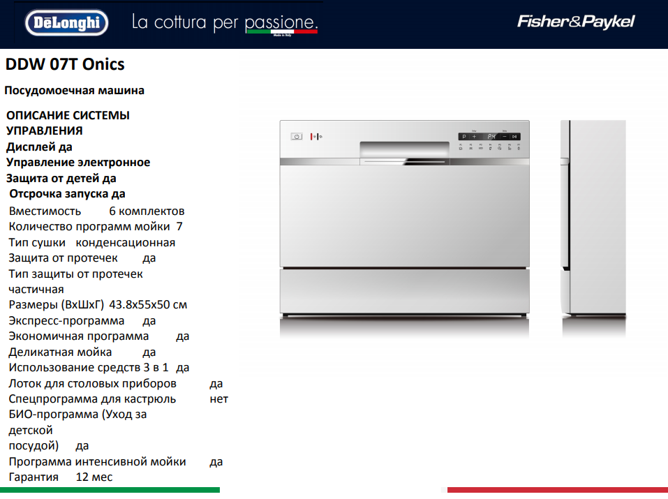 Delonghi ddw07t onics