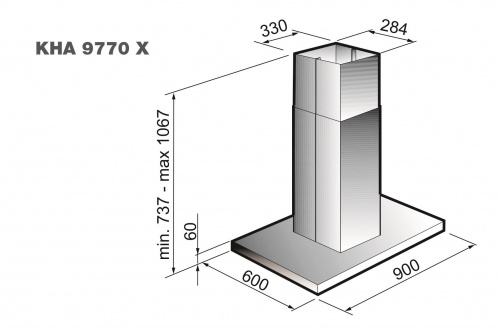 Каминная вытяжка Korting KHA 9770 X фото 3