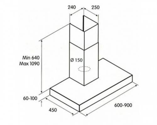 Каминная вытяжка JetAir Pola P 60 INX фото 3