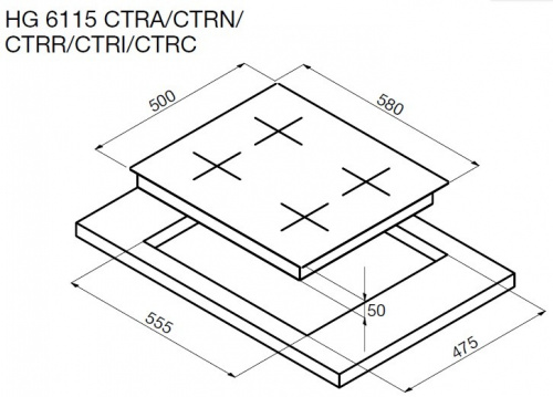 Встраиваемая газовая варочная панель Korting HG 6115 CTRC фото 7