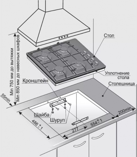 Встраиваемая газовая варочная панель Gefest СГ СВН 2230 К3 фото 4