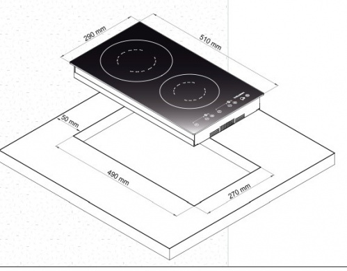 Встраиваемая индукционная варочная панель Korting HI 32003 BW фото 3