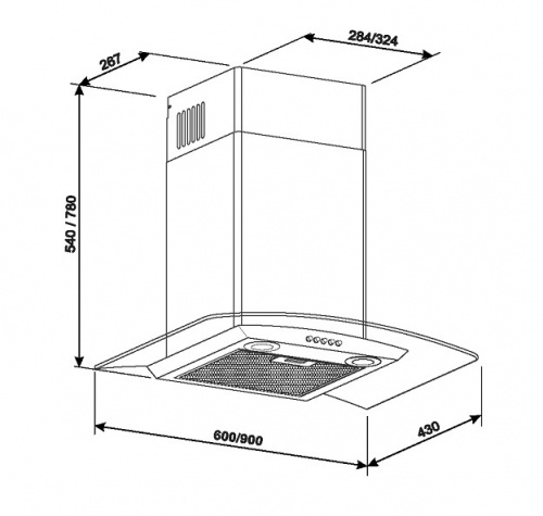 Каминная вытяжка Kuppersberg KAMINOX 60 X фото 3