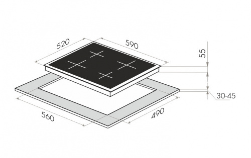 Встраиваемая индукционная варочная панель Maunfeld EVI 594-BK фото 6
