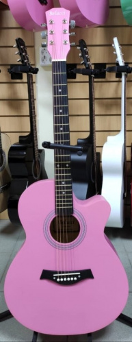 Акустическая гитара Belucci BC4020 розовый матовый фото 2