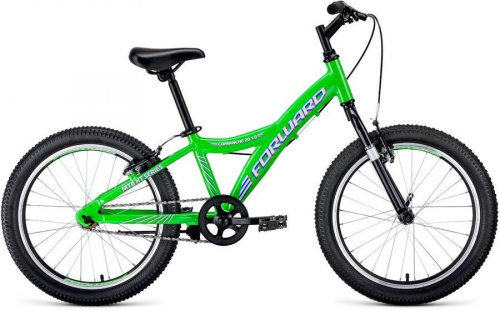 Велосипед Forward Comanche 20 1.0 AL (2020-2021) 10,5 (RBKW11601003) ярко-зеленый/белый фото 2