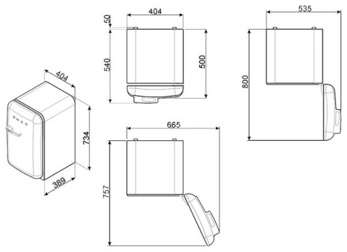 Минибар Smeg FAB5RWH5 фото 3