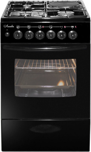 Комбинированная плита Лысьва ЭГ 1/3г01 МС-2у черный (стеклянная крышка)