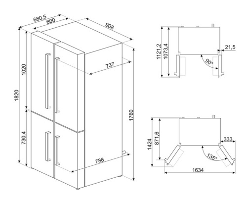 Холодильник Smeg FQ60BDF фото 3