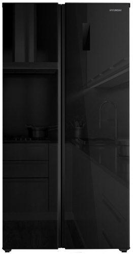 Холодильник Hyundai CS5005FV черное стекло