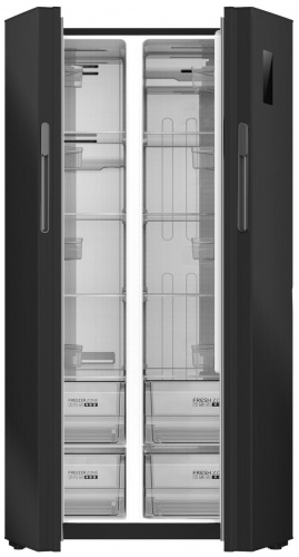 Холодильник Hyundai CS5005FV черное стекло фото 5