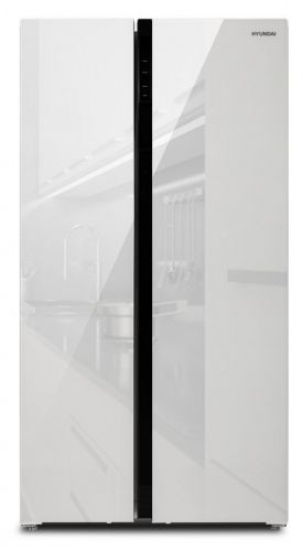 Холодильник Hyundai CS6503FV белое стекло фото 2