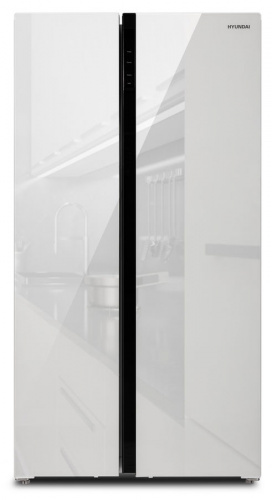 Холодильник Hyundai CS5003F белое стекло фото 2