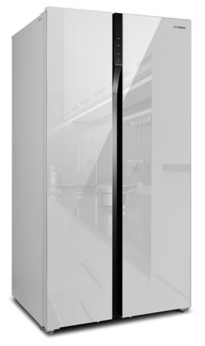 Холодильник Hyundai CS5003F белое стекло фото 7