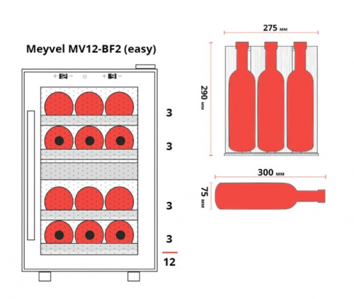 Винный шкаф Meyvel MV12-BF2 (easy) фото 3