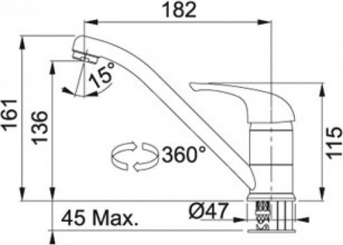 Смеситель для кухонной мойки Franke Basic хром (115.0250.147) фото 3