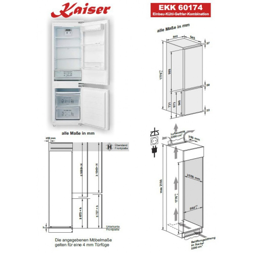 Встраиваемый холодильник Kaiser EKK60176 фото 5