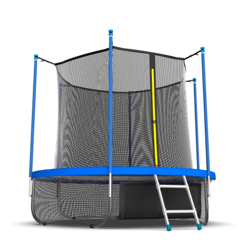 Батут Evo Jump Internal 8ft Sky синий с внутренней сеткой, лестницей и нижней сетью фото 5