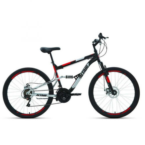 Велосипед Altair MTB FS 26 2.0 D 18 ск Черный/Красный 2022 г фото 2