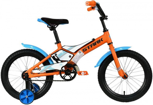 Велосипед Stark 2021 Tanuki 16 Boy оранжевый/голубой фото 2