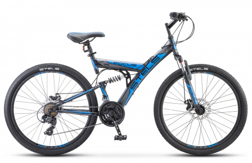 Велосипед Stels Focus MD 26 21-SP V010 чёрный/синий (LU088523/LU073823) фото 2