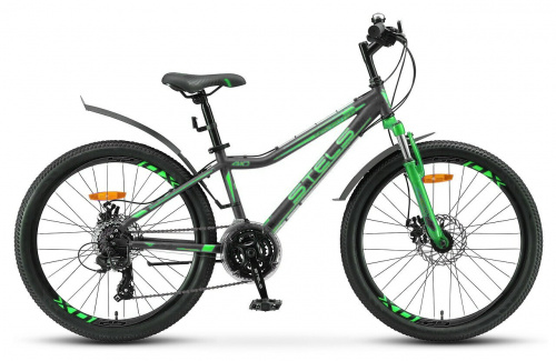 Велосипед Stels Navigator-410 MD 24 21-SP V010 чёрный/зелёный (LU091556/LU082934)