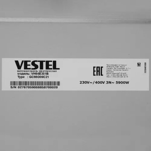 Встраиваемая электрическая варочная панель Vestel VH64E351B фото 6