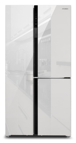 Холодильник Hyundai CS6073FV белое стекло фото 2