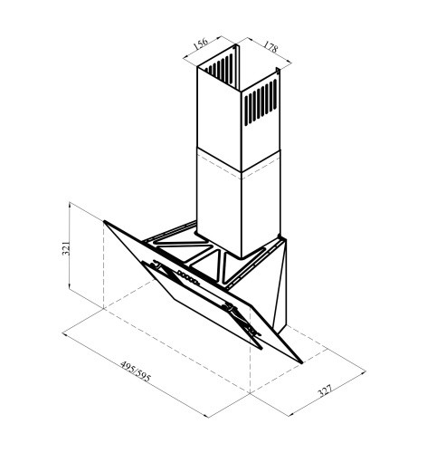 Каминная вытяжка Lex Mira 500 black фото 5