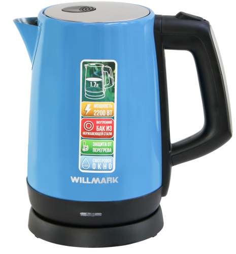 Чайник электрический Willmark WEK-1758S голубой фото 2