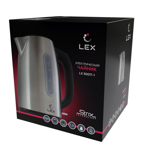 Чайник электрический Lex LX 30017-1 брашированная сталь фото 4