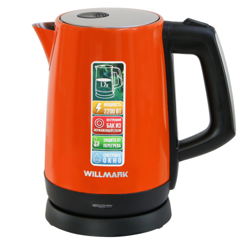 Чайник электрический Willmark WEK-1758S оранжевый фото 2