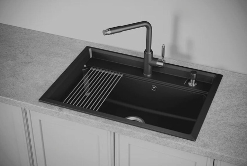 Кухонная мойка Granula KS-7301 Шварц, черный металлик фото 3