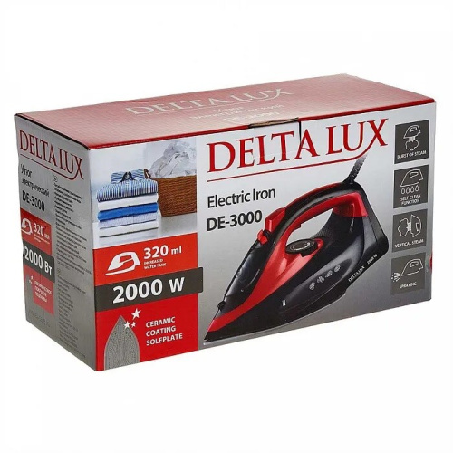 Утюг Delta LUX DE-3000 черный/красный фото 7