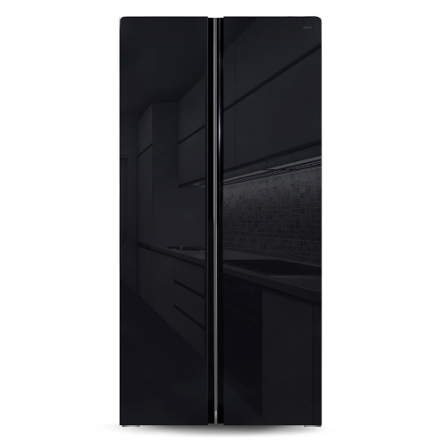 Холодильник Ginzzu NFK-462 черное стекло фото 2