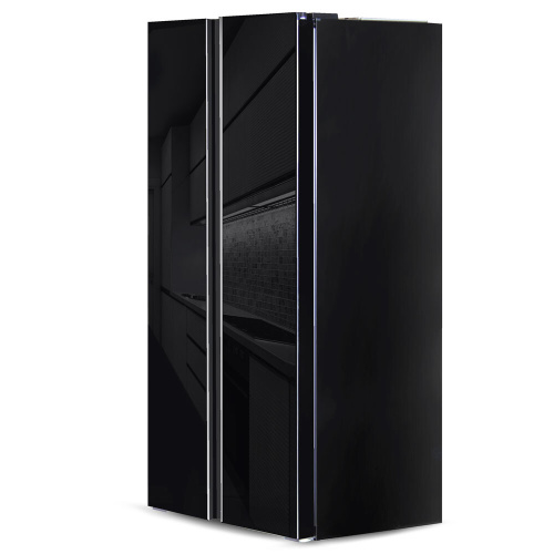 Холодильник Ginzzu NFK-462 черное стекло фото 3