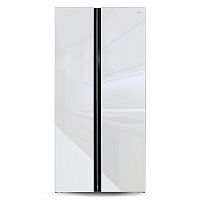 Холодильник Ginzzu NFK-462 белое стекло
