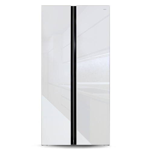 Холодильник Ginzzu NFK-462 белое стекло фото 2
