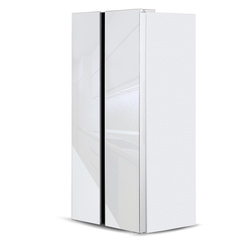 Холодильник Ginzzu NFK-462 белое стекло фото 3