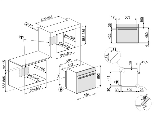 Встраиваемый электрический духовой шкаф Smeg SFP6604WTPNX фото 3