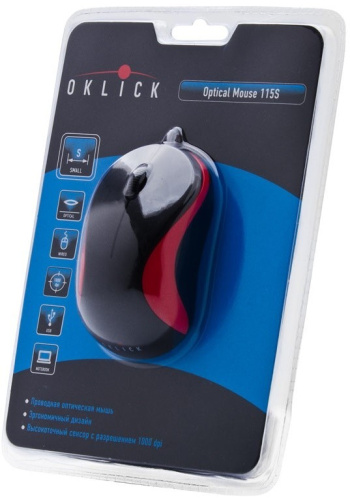 Мышь Oklick 115S Black/Red фото 5