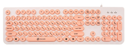 Клавиатура Oklick 400MR белый/розовый фото 2