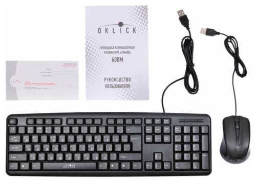 Комплект Oklick 600M Black USB фото 5