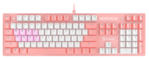 Клавиатура A4Tech Bloody B800 розовый/белый фото 2