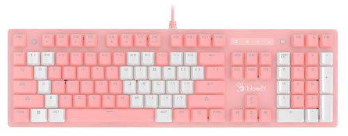 Клавиатура A4Tech Bloody B800 розовый/белый фото 4