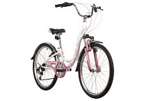 Велосипед Novatrack 24SH6V.BUTTERFLY.11PN22 белый-розовый