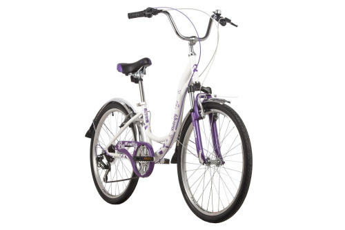Велосипед Novatrack 24SH6V.BUTTERFLY.13VL22 белый-фиолетовый