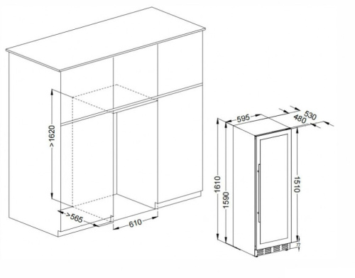 Винный шкаф Meyvel MV95-KBT2 Slim фото 7