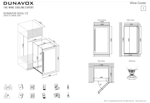 Встраиваемый винный шкаф Dunavox DAVS-72.185DB (new 2021) фото 4
