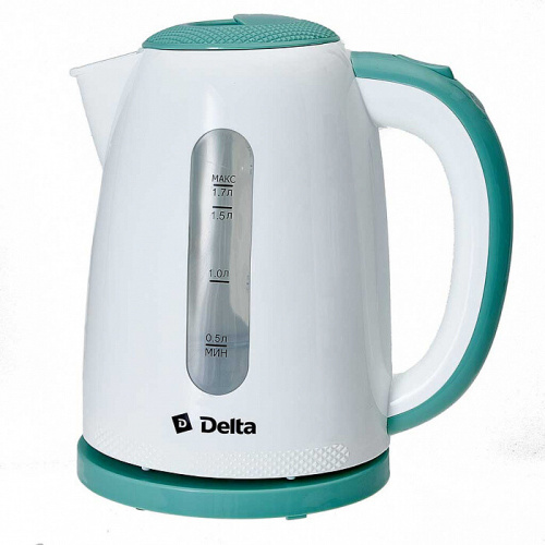 Чайник электрический Delta DL-1106 белый/мятный фото 2